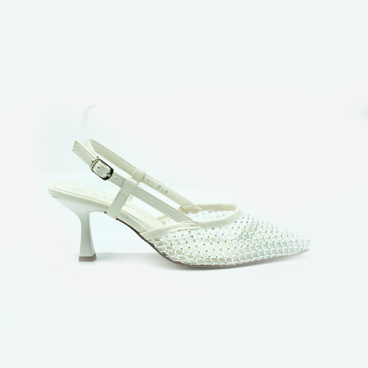 Zapatilla Slingback con Pedrería Brillante y Tacón Elegante-Latte-24