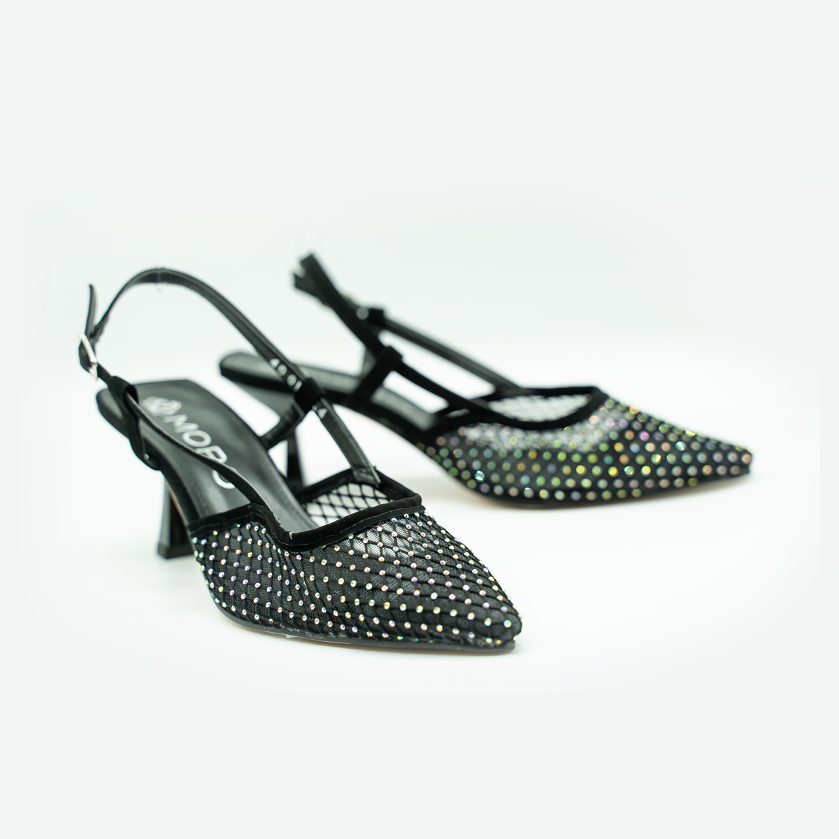 Zapatilla Slingback con Pedrería Brillante y Tacón Elegante-Negro-24