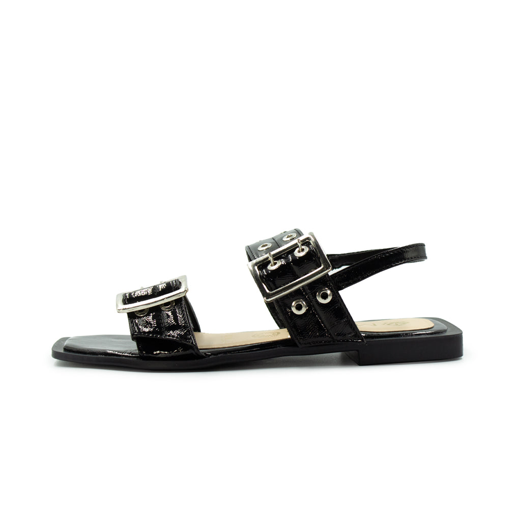 Sandalia de Piso Con Hebillas Ajustables Negro-10