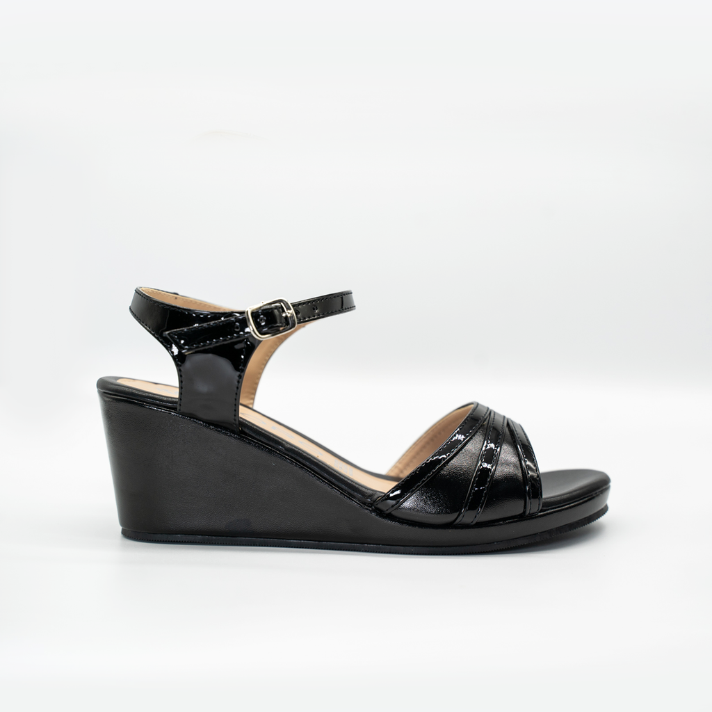 Sandalia Casual De Plataforma Corrida Negro-54