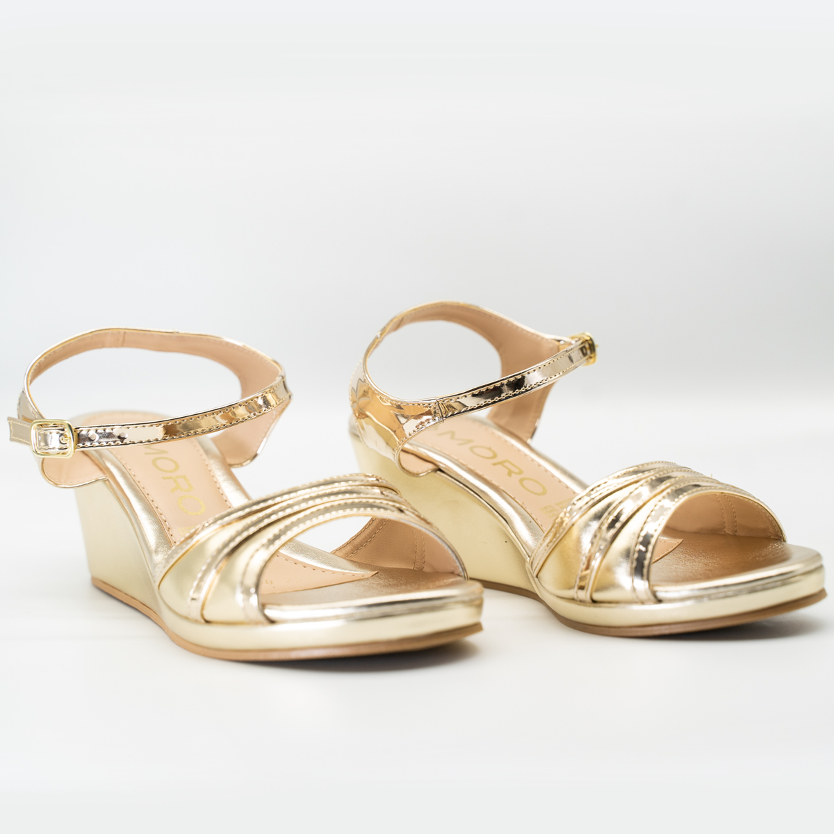 Sandalia Casual De Plataforma Corrida Oro-54