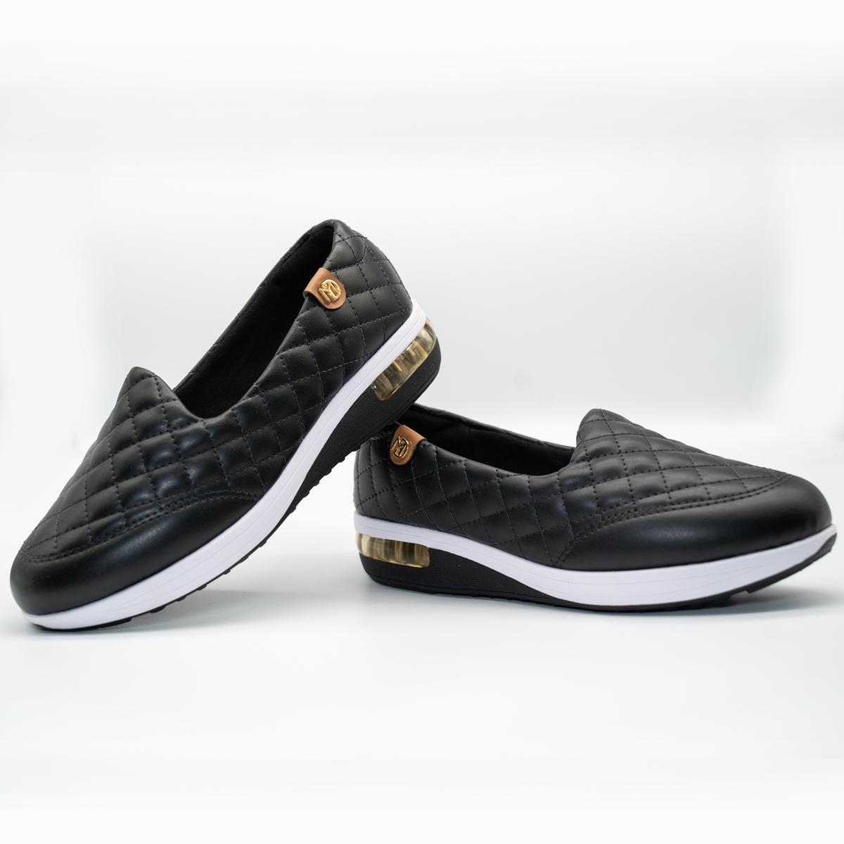 Zapato Confort Cómodo Tacon Corrido Negro- 42