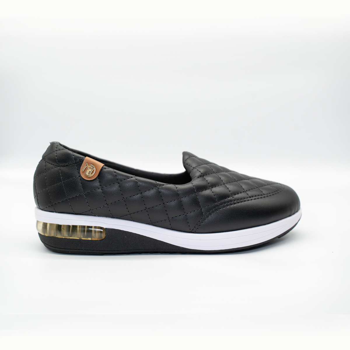 Zapato Confort Cómodo Tacon Corrido Negro- 42