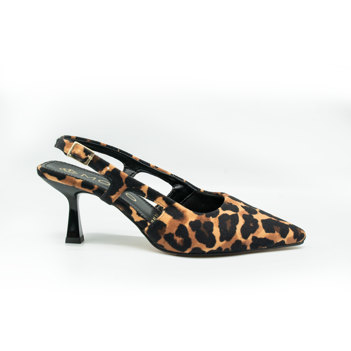 Zapatilla Slingback Animal Print Punta Fina con Tacón Delgado Elegante-11
