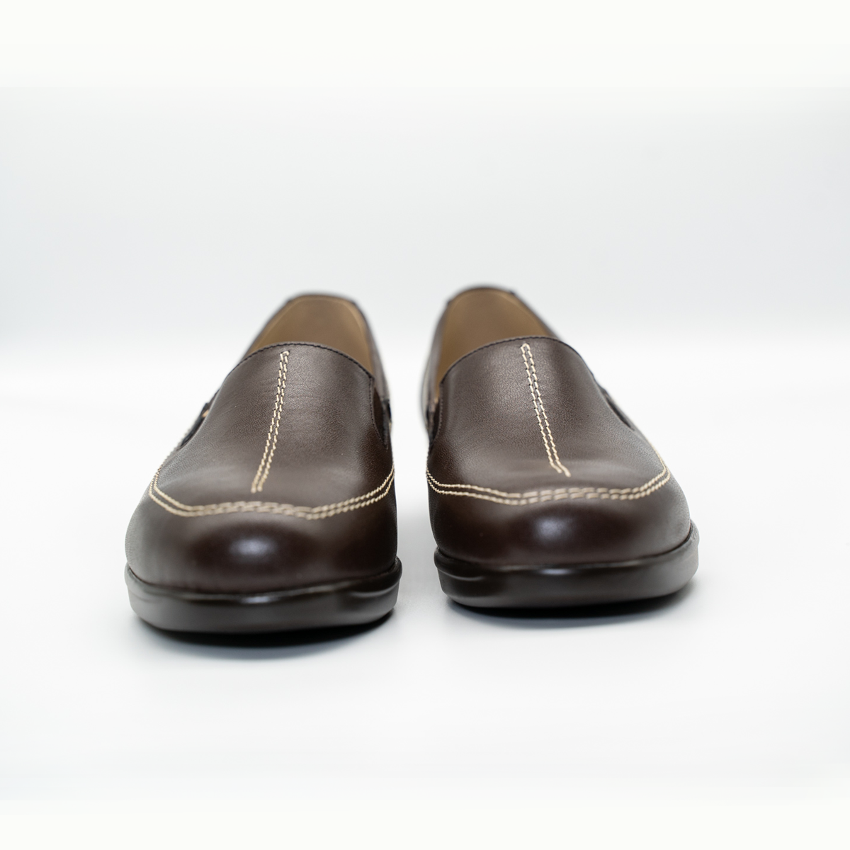 Zapato Confort Cómodo Tacon Corrido Cafe