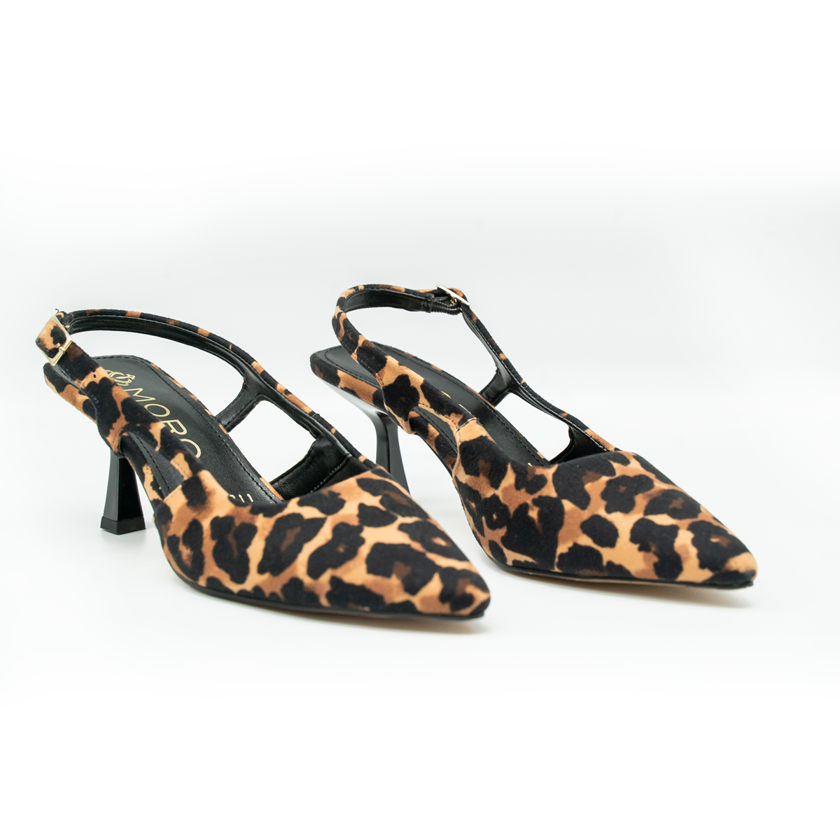 Zapatilla Slingback Animal Print Punta Fina con Tacón Delgado Elegante-11