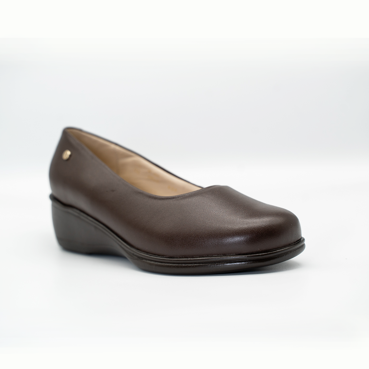 Zapato Confort Cómodo Tacon Corrido Cafe- 00