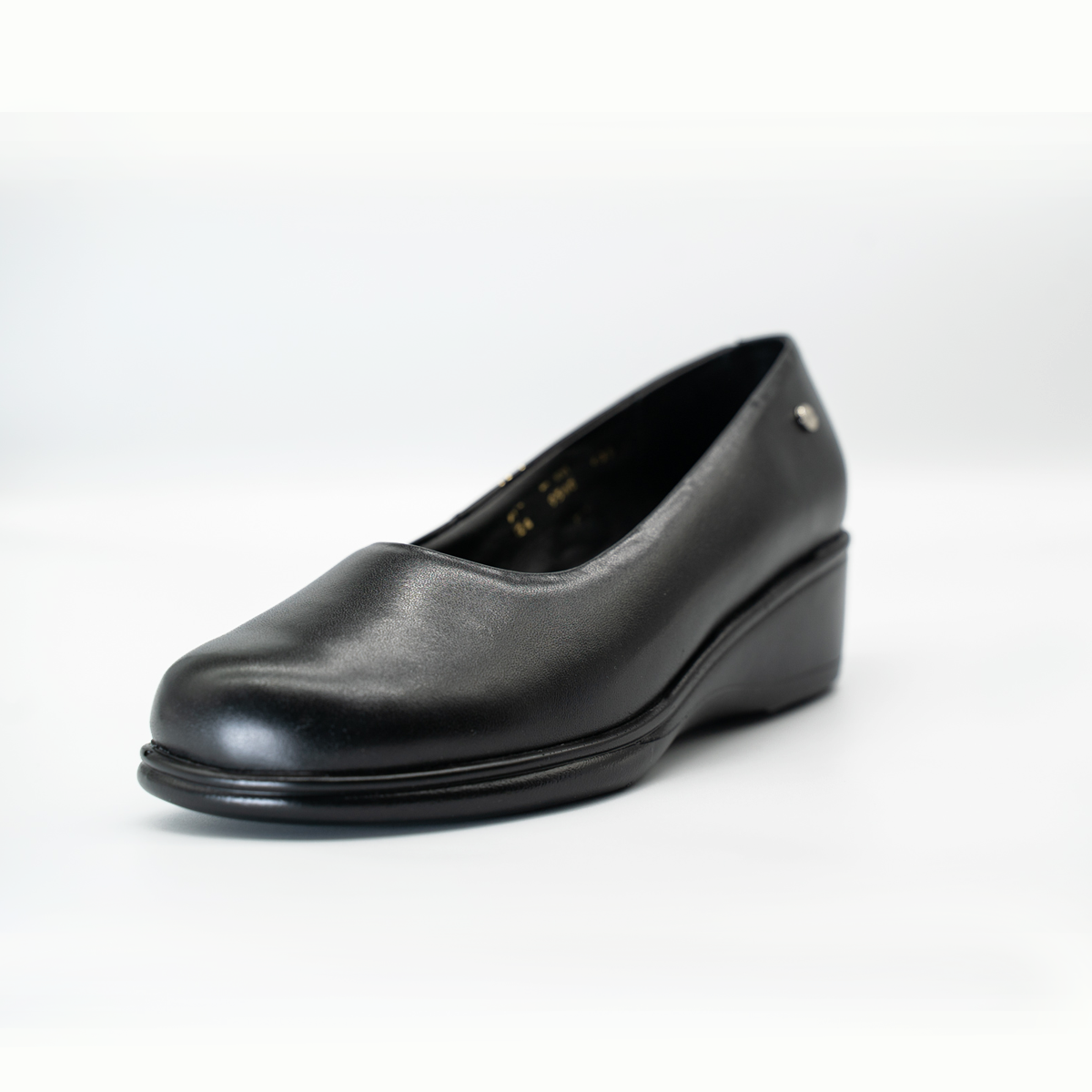 Zapato Confort Cómodo Tacon Corrido Negro -00