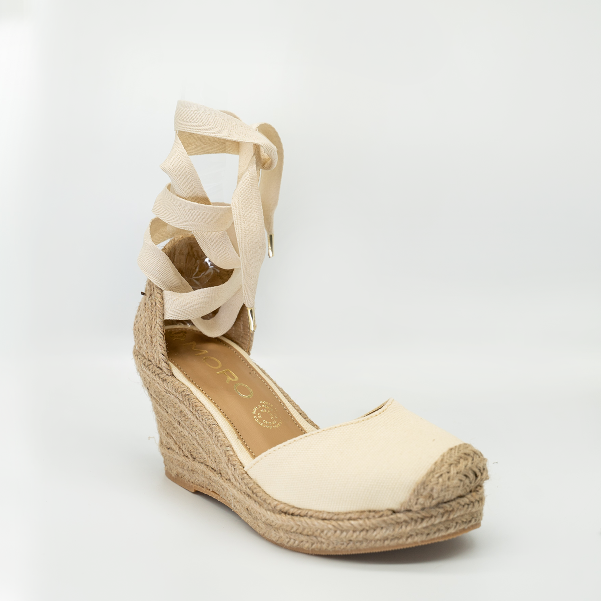 Alpargata Casual De Plataforma Corrida Con Liston Ajustable Latte-21