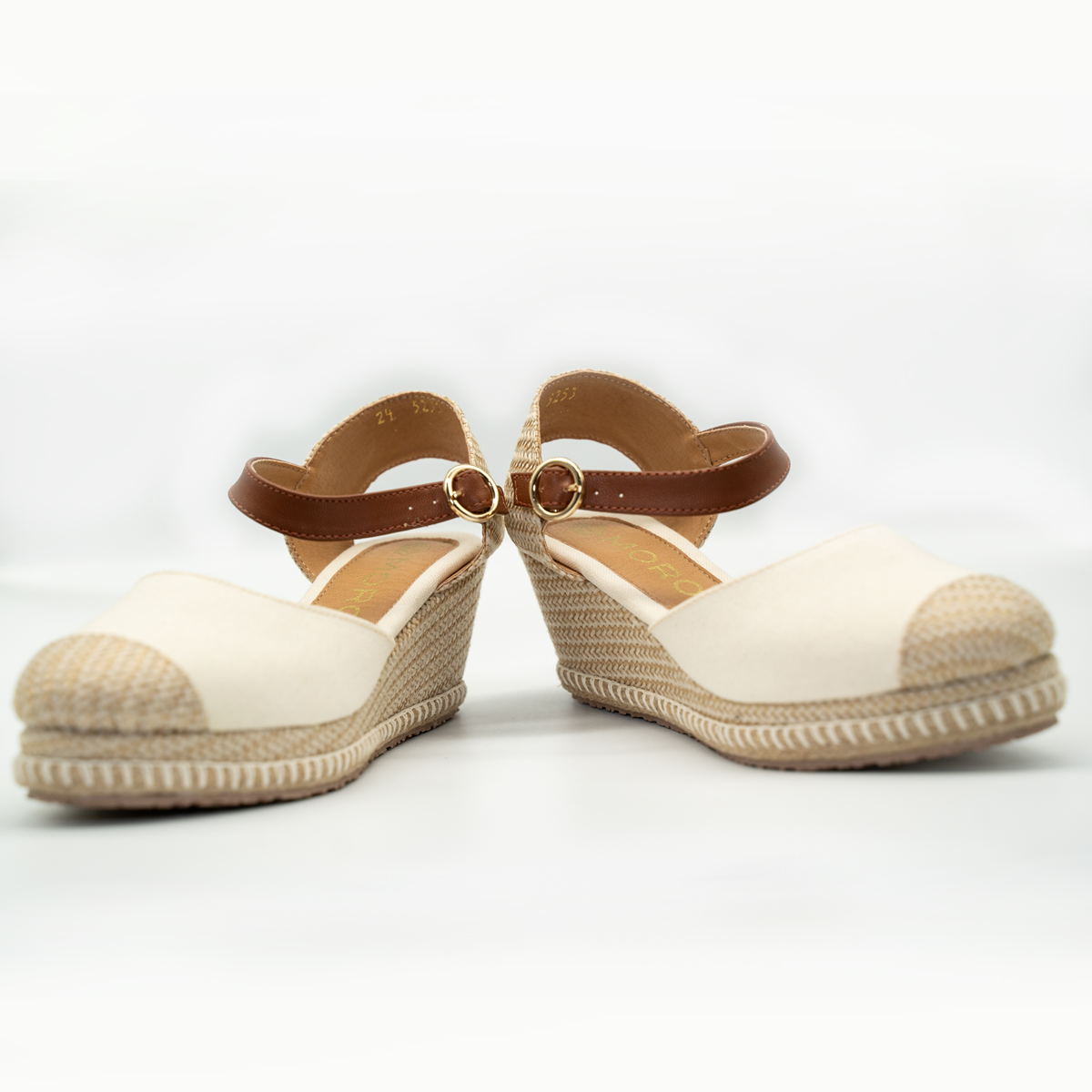 Alpargata De Plataforma Corrida Con Pulsera Ajustable Beige-53