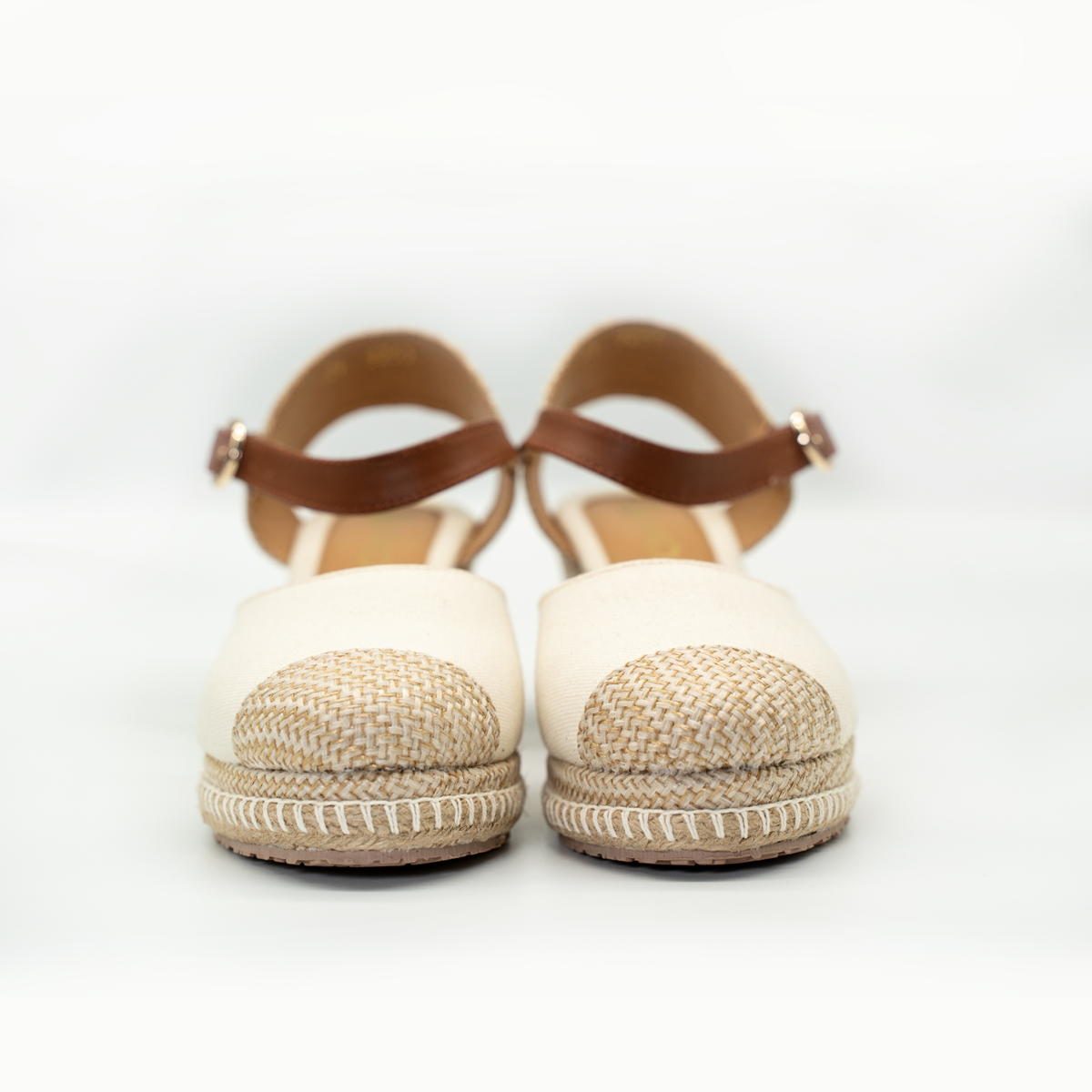 Alpargata De Plataforma Corrida Con Pulsera Ajustable Beige-53