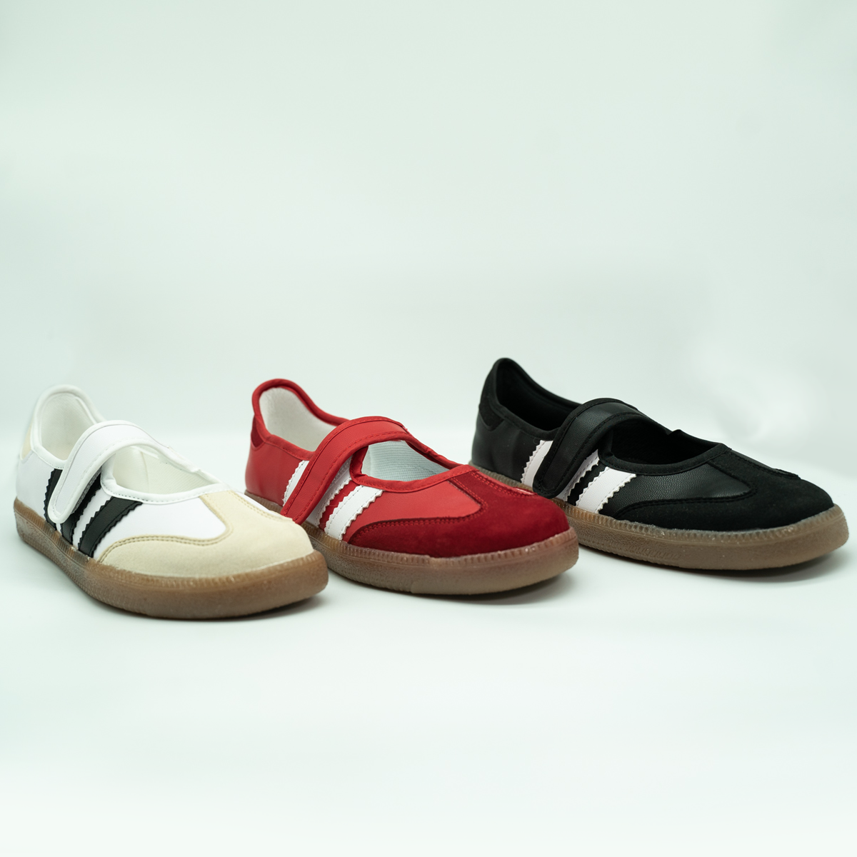 Tenis Casual Tipo Flat Estilo Retro Deportivo Con Broche Ajustable Blanco-01