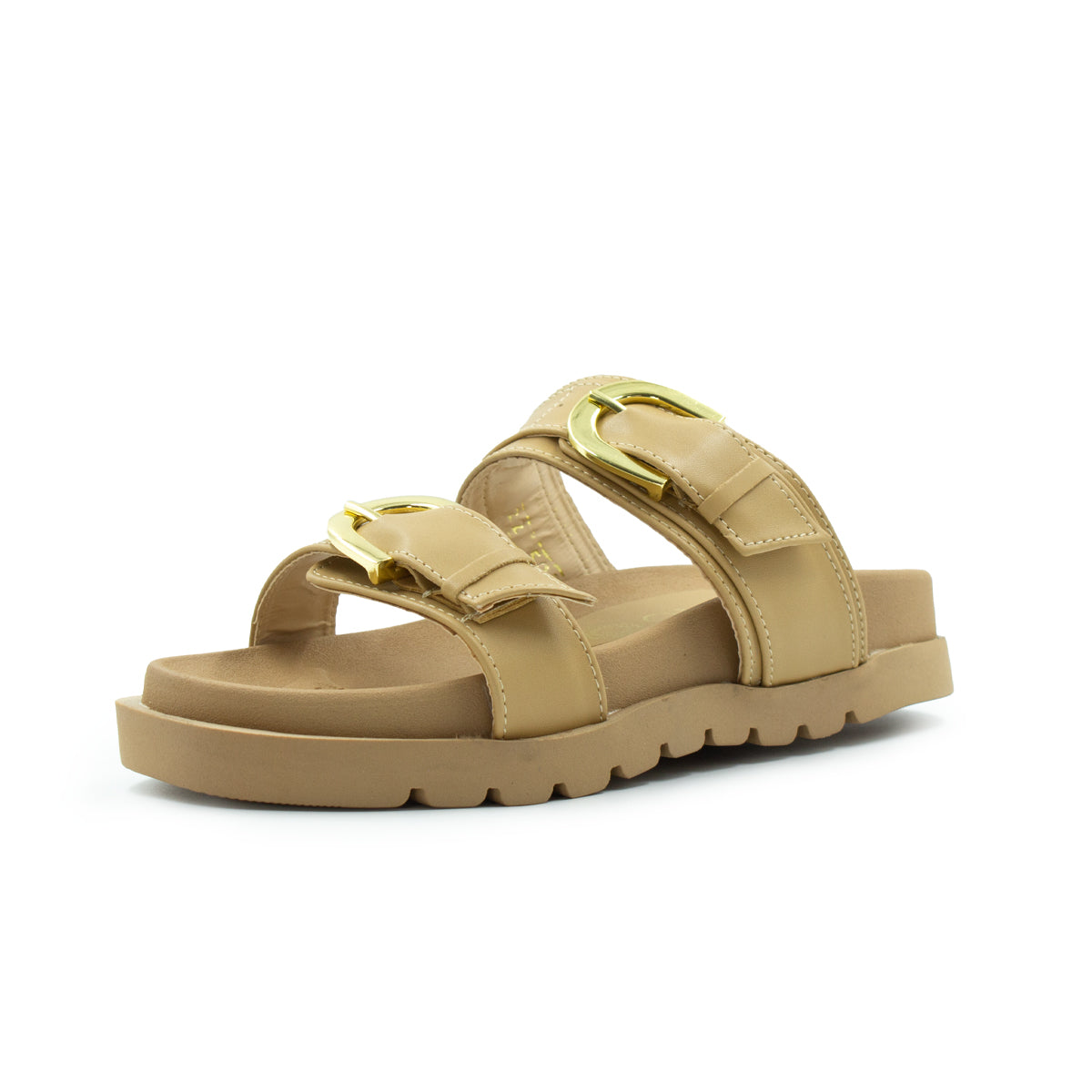 Sandalia De Plataforma Corrida Con Hebillas Ajustables cafe-20