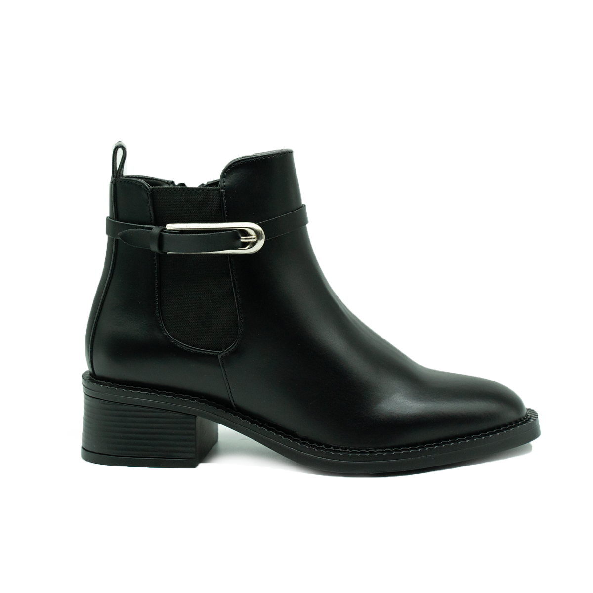 Botín Elegante con Hebilla | Estilo Clásico y Altura Cómoda-Negro-03