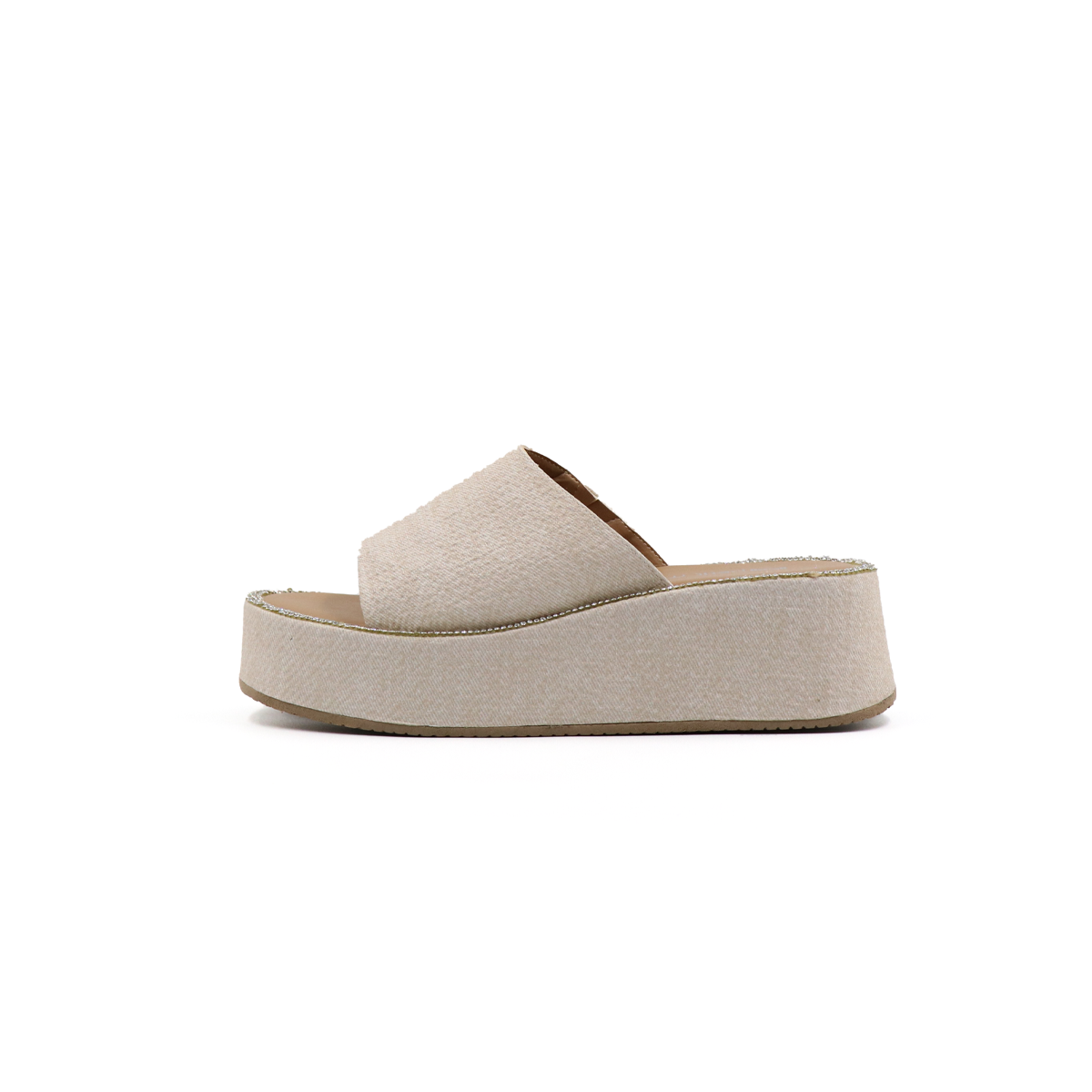 Sandalia Casual De Plataforma Corrida Beige -15