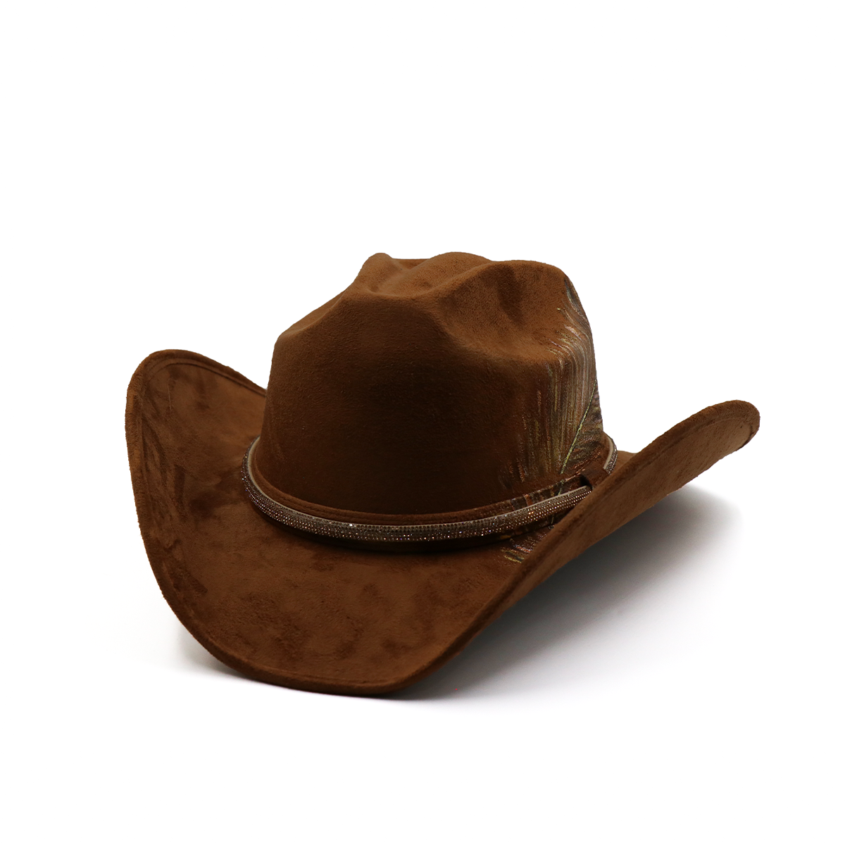Sombrero Gamuza con Diseño Exclusivo Café- Formal -Cowboy