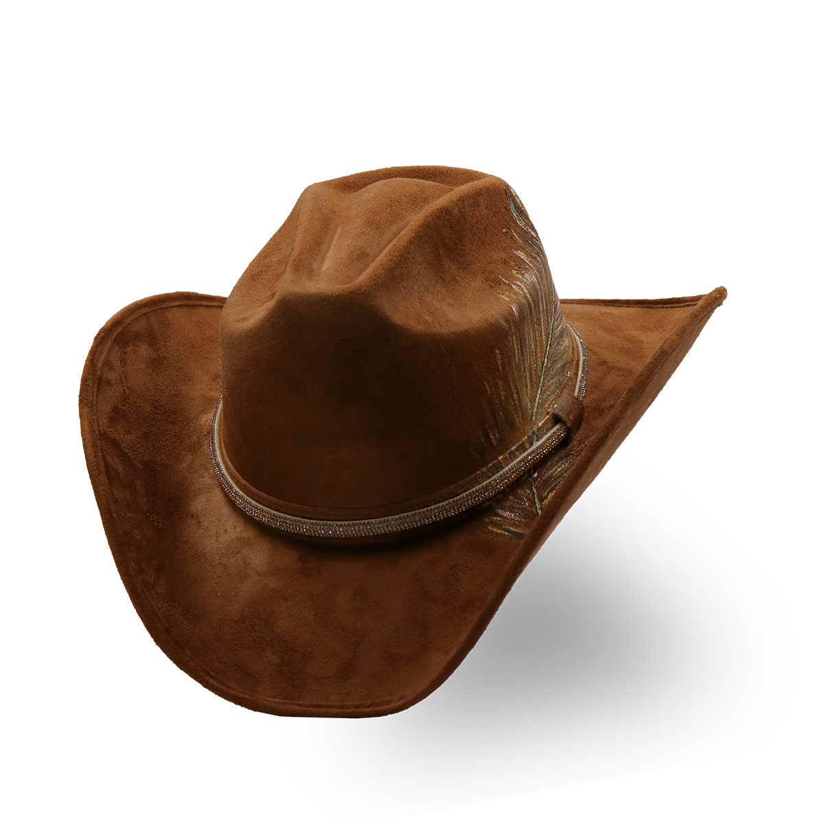 Sombrero Gamuza con Diseño Exclusivo Café- Formal -Cowboy