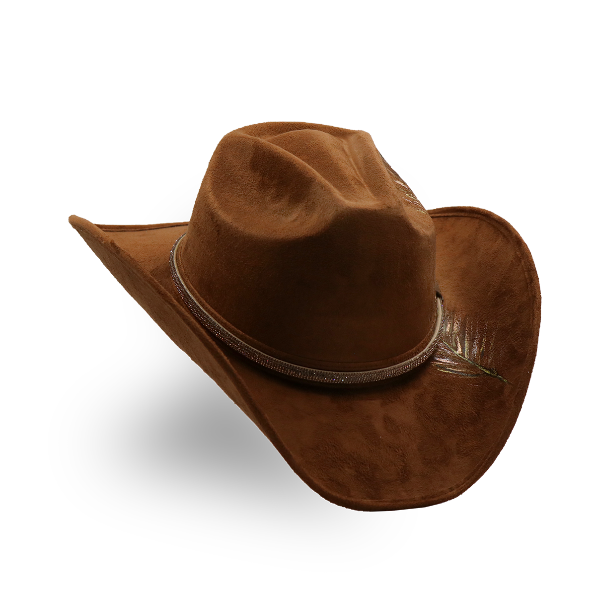 Sombrero Gamuza con Diseño Exclusivo Café- Formal -Cowboy