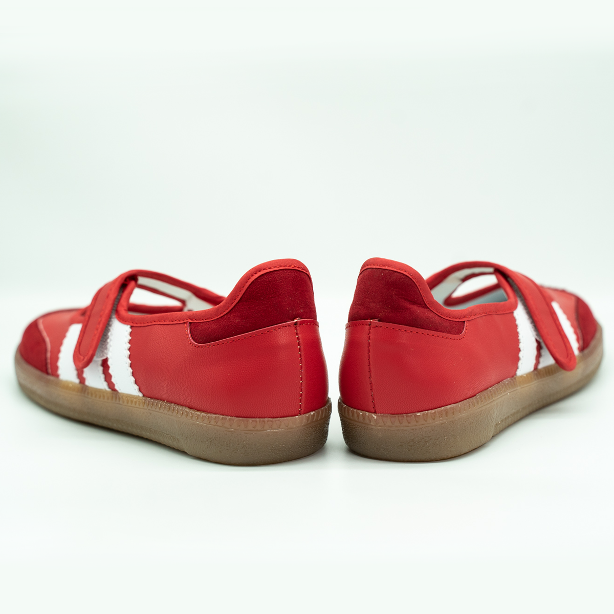 Tenis Casual Tipo Flat Estilo Retro Deportivo Con Broche Ajustable Rojo-01