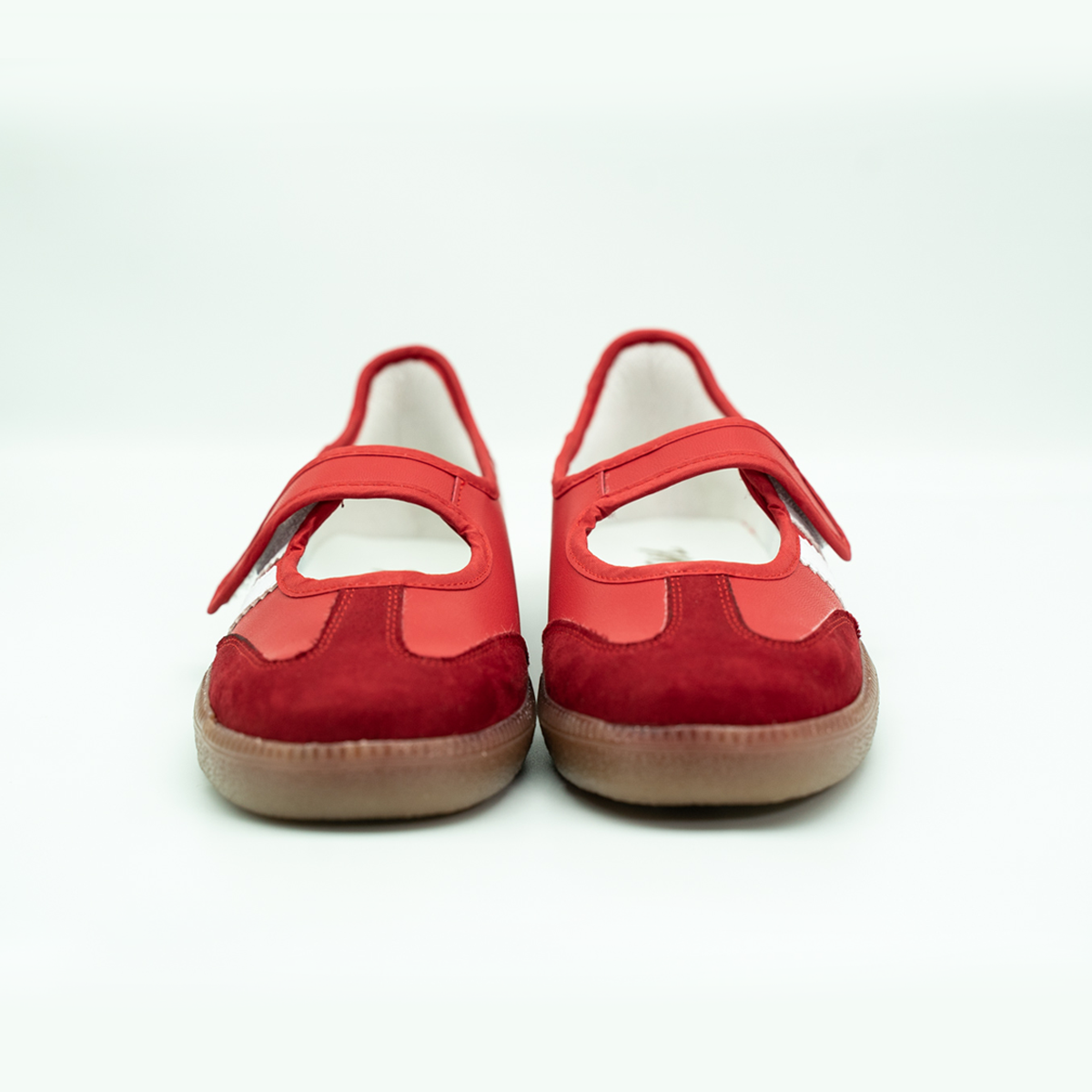 Tenis Casual Tipo Flat Estilo Retro Deportivo Con Broche Ajustable Rojo-01