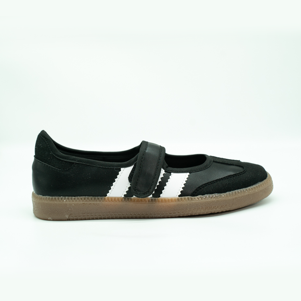Tenis Casual Tipo Flat Estilo Retro Deportivo Con Broche Ajustable Negro-01