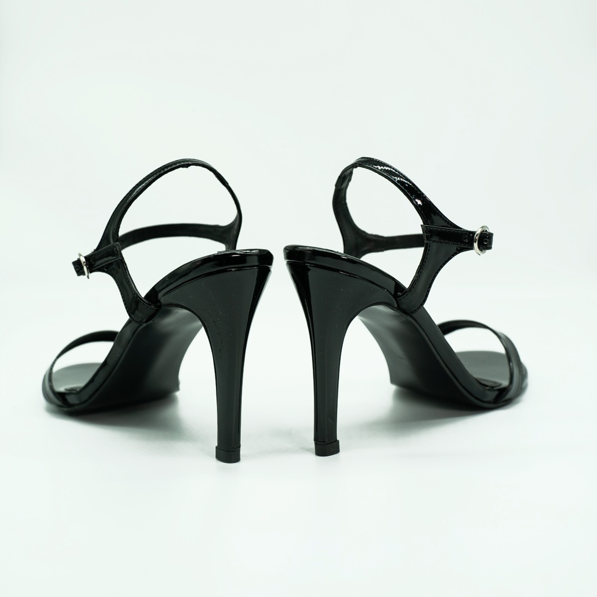 Sandalias de Tacón Elegante Y Fino | Charol Negro -  (10 cm)-41