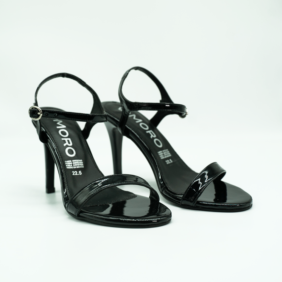 Sandalias de Tacón Elegante Y Fino | Charol Negro -  (10 cm)-41