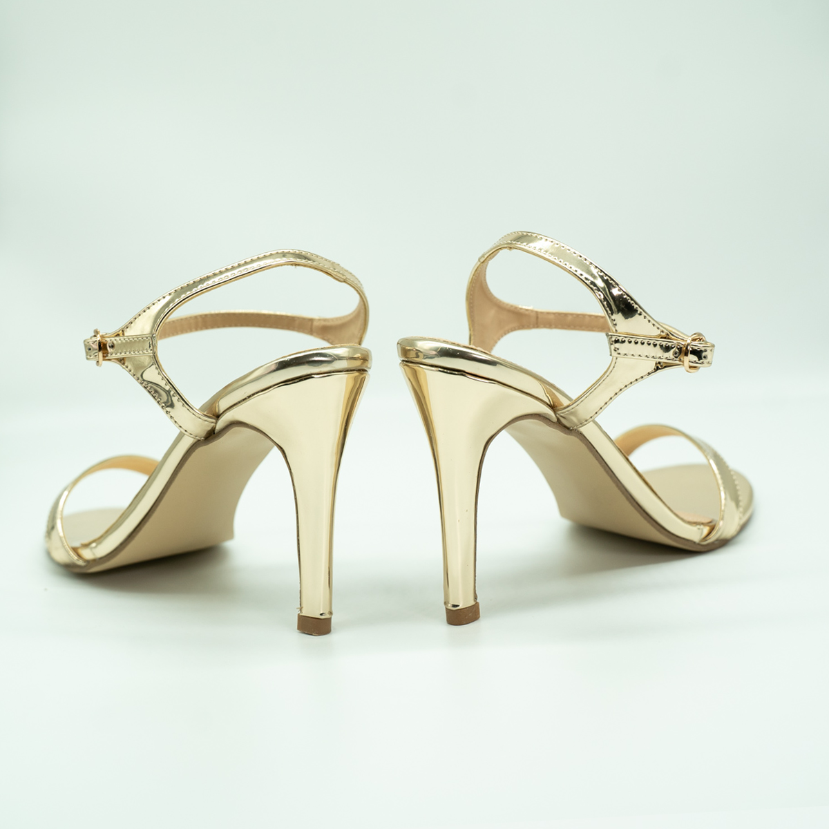 Sandalias de Tacón Elegante Y Fino | Oro Ingles- (10 cm)-41
