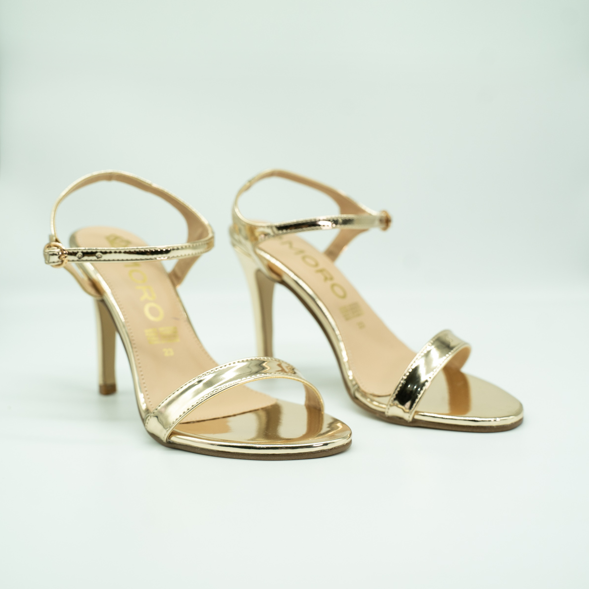 Sandalias de Tacón Elegante Y Fino | Oro Ingles- (10 cm)-41