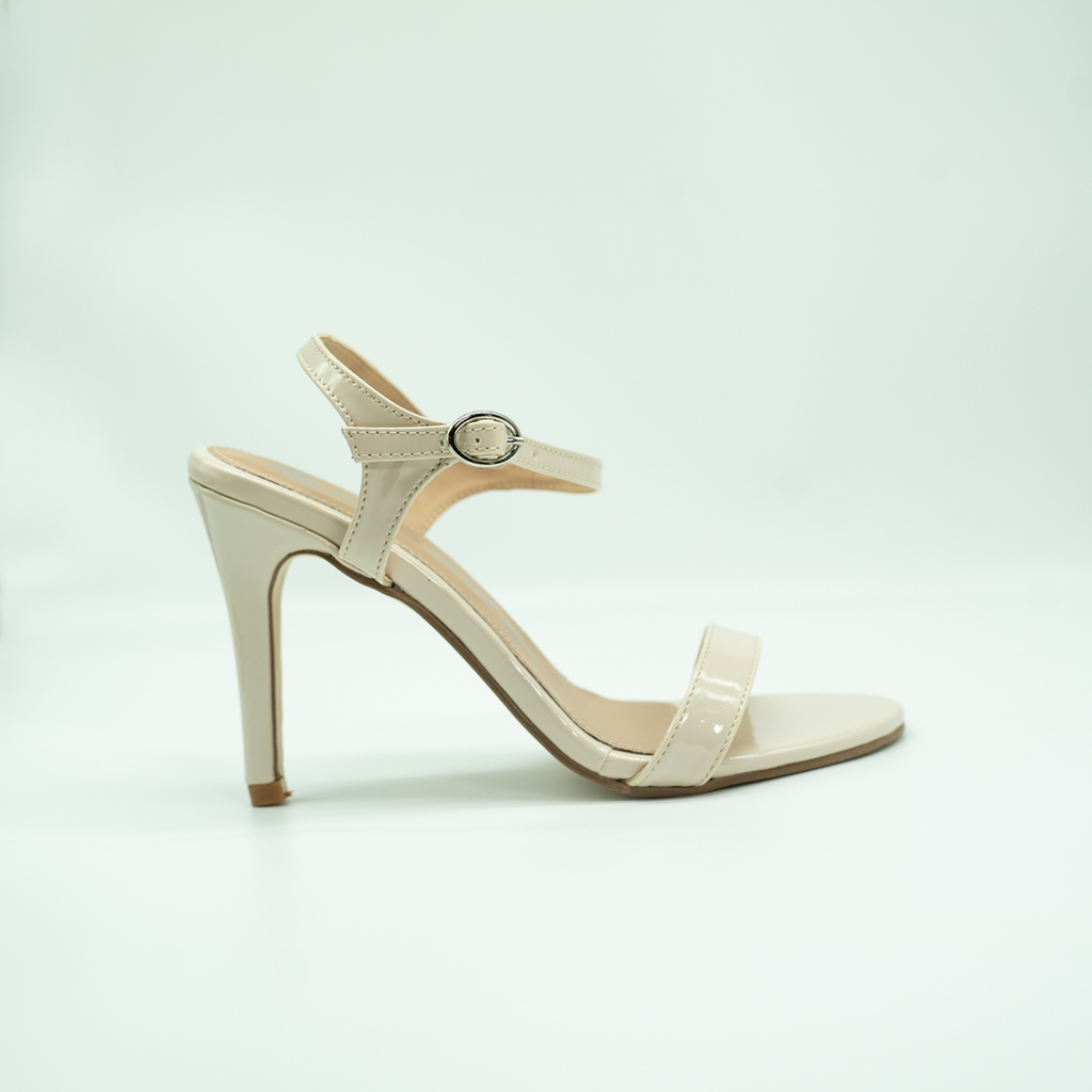Sandalias de Tacón Elegante Y Fino | Latte- (10 cm)