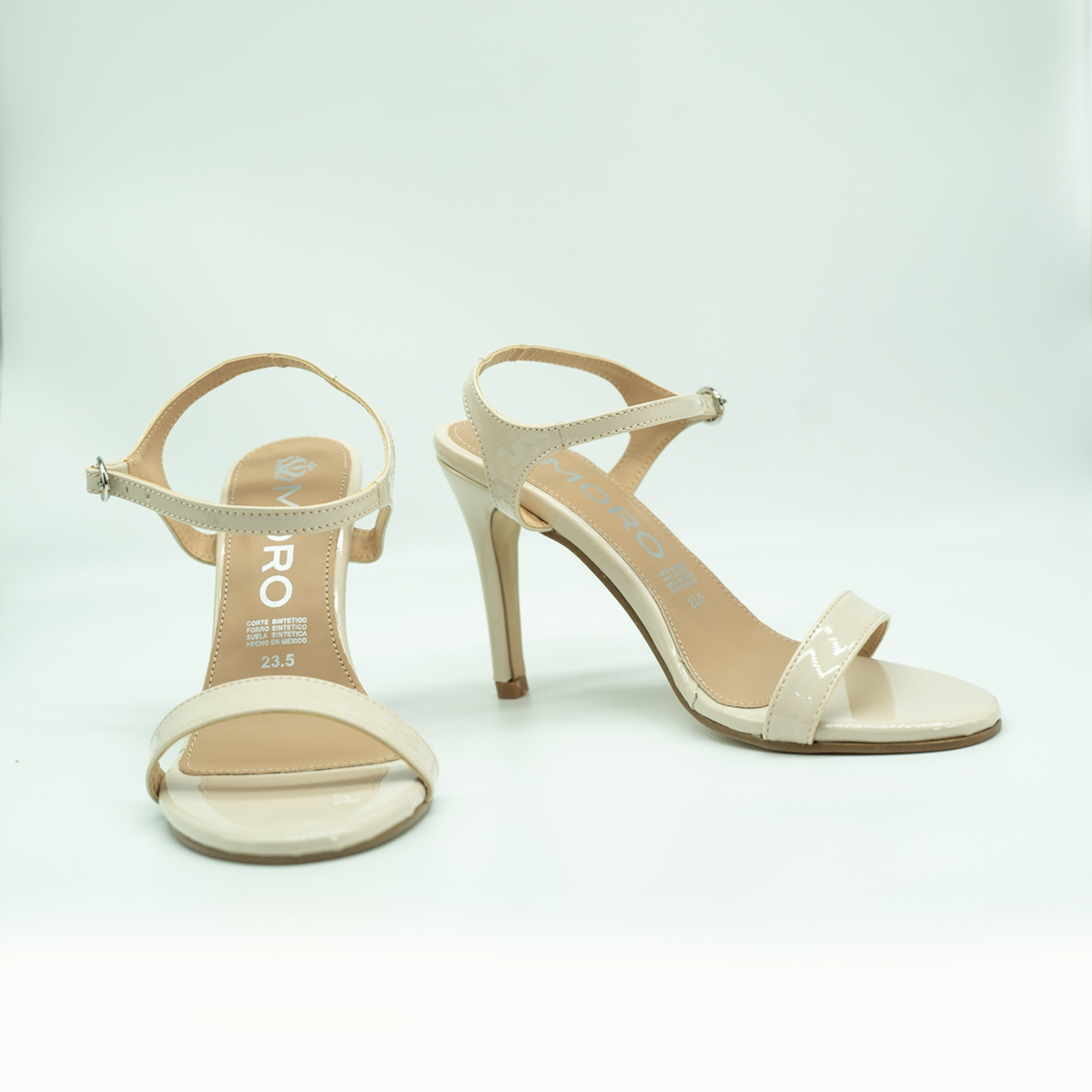 Sandalias de Tacón Elegante Y Fino | Latte- (10 cm)