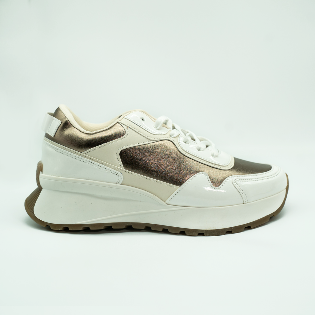 Tenis Antiderrapante Con Plataforma Corrida Básico Latte