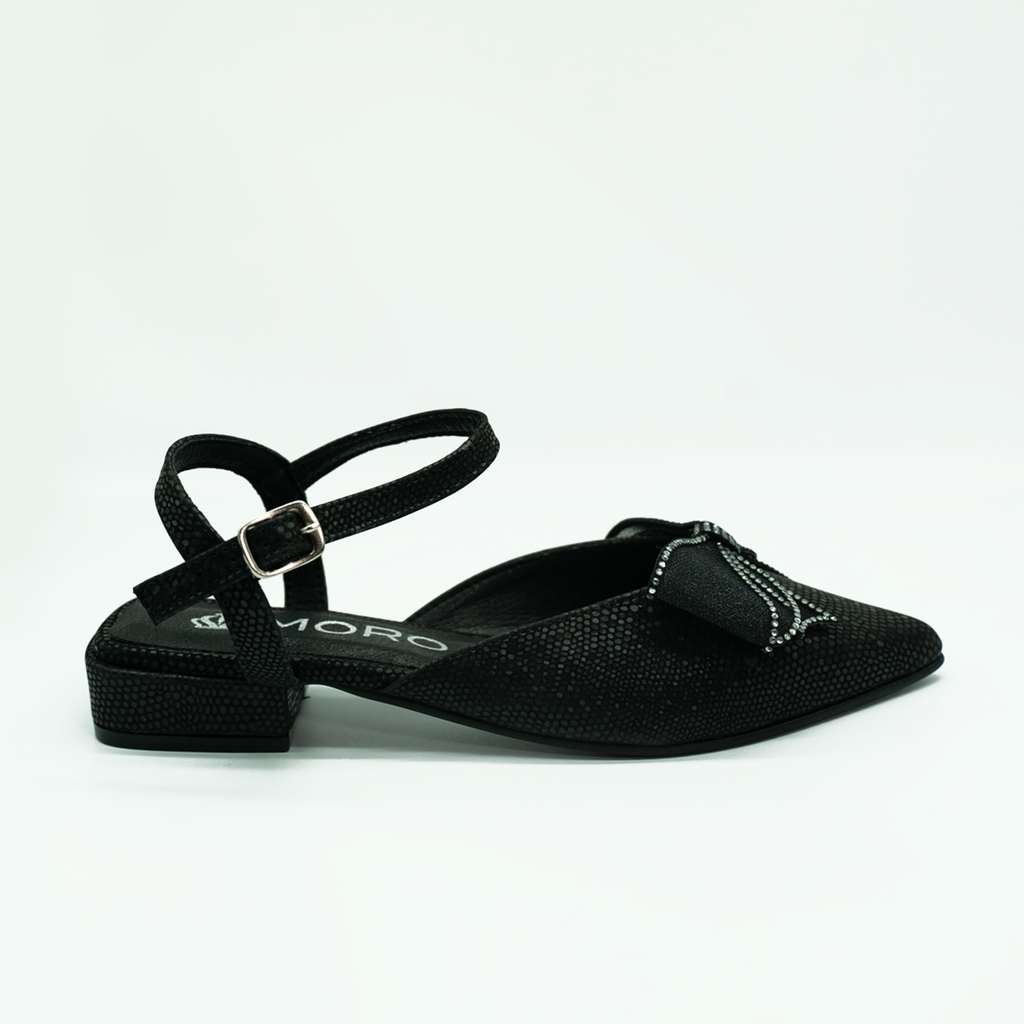 Valerina Puntal de piso Con Moño Y Pedrería- negro-53