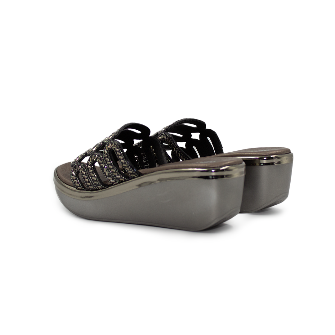 Sandalia De Plataforma Con Pedrería-Inox-26