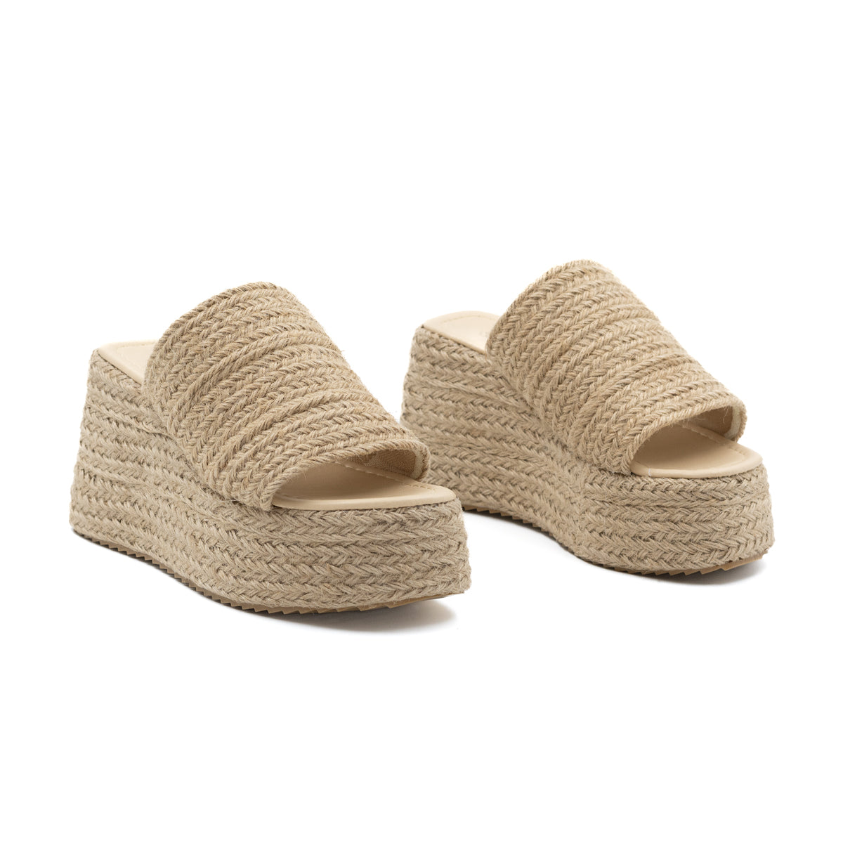 Alpargata de plataforma con yute para dama - Beige-64
