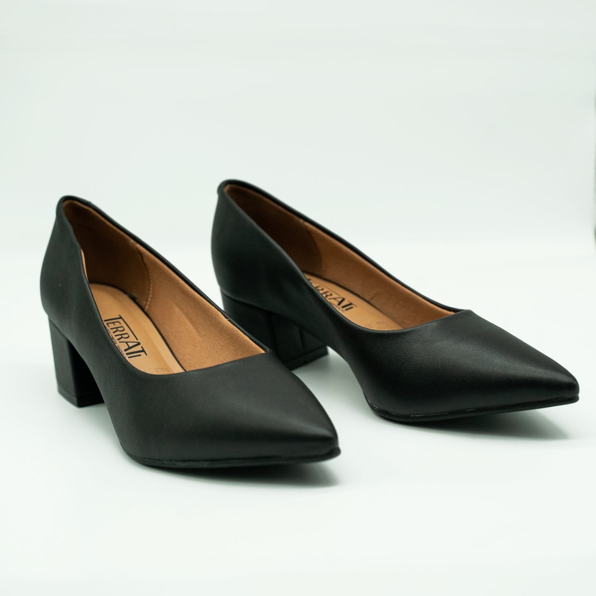 Zapato Ejecutivo Cómodo Tacon Cuadrado Negro