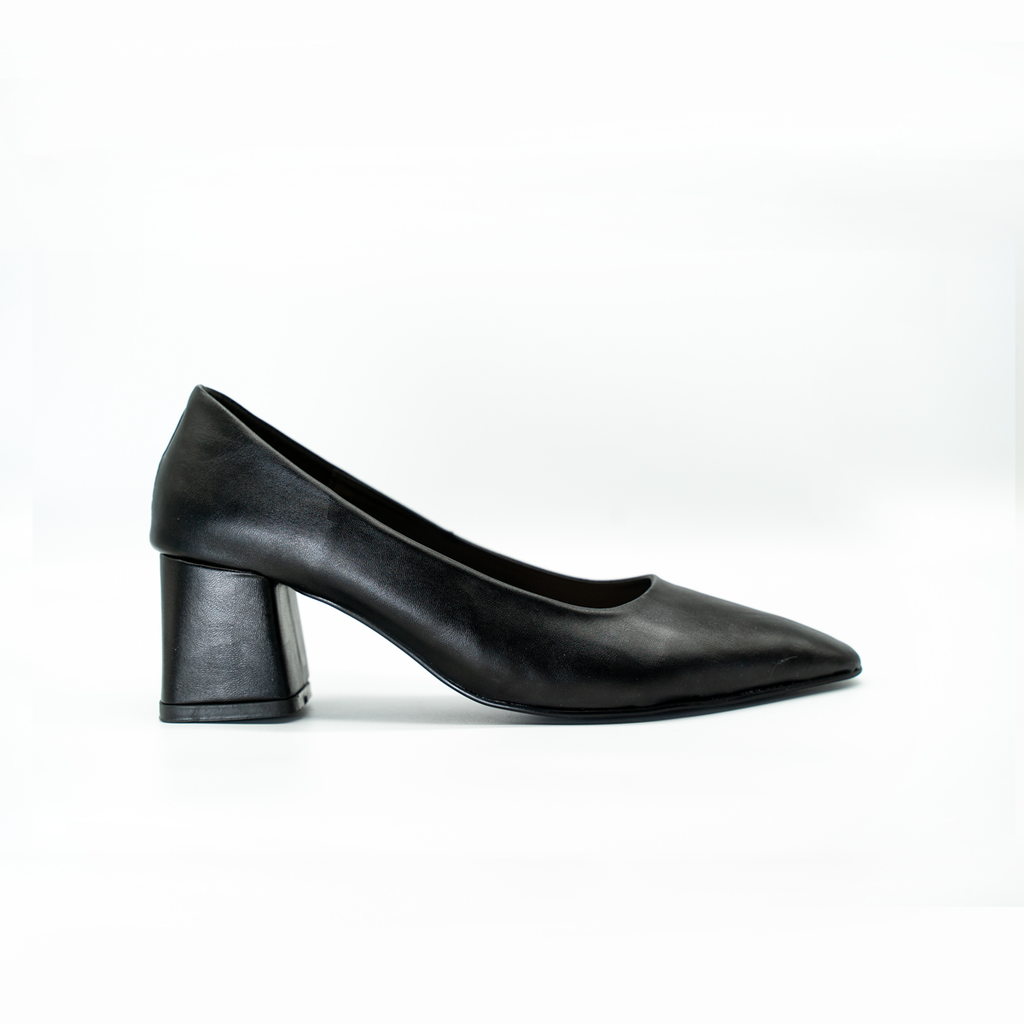 zapatilla ejecutiva puntal tacon ancho negro -85