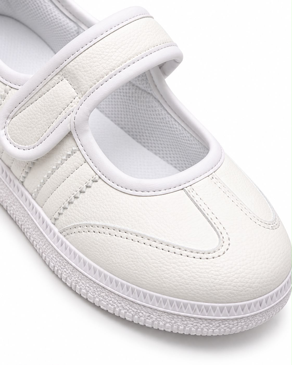 Tenis Flat Estilo Retro Deportivo con Broche 1CM para Mujer-03| Blanco