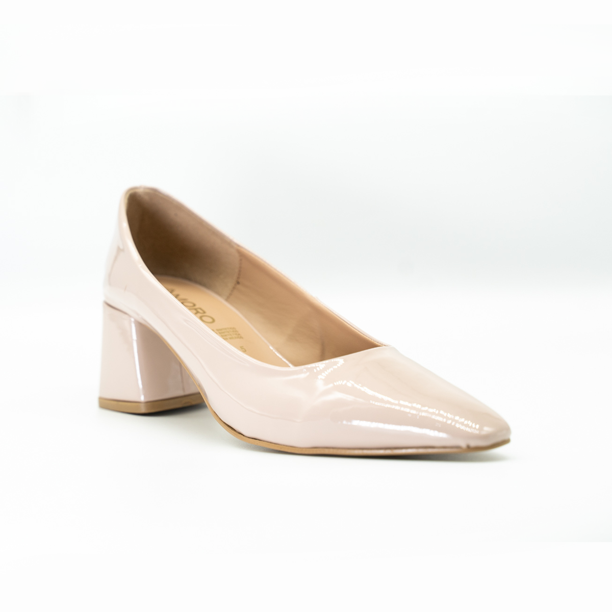 zapatilla ejecutiva puntal tacon ancho charol maquillaje -85