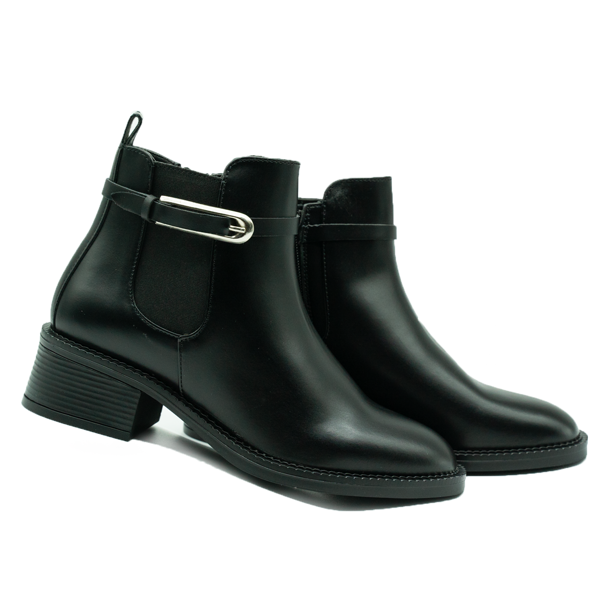 Botín Elegante con Hebilla | Estilo Clásico y Altura Cómoda-Negro-03