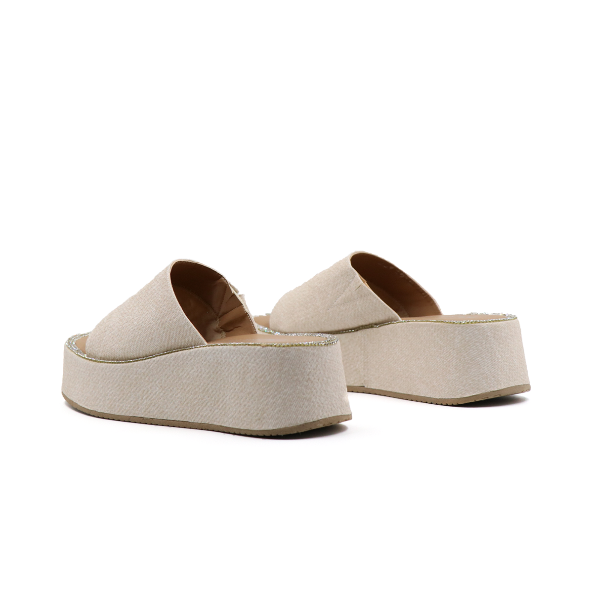 Sandalia Casual De Plataforma Corrida Beige -15