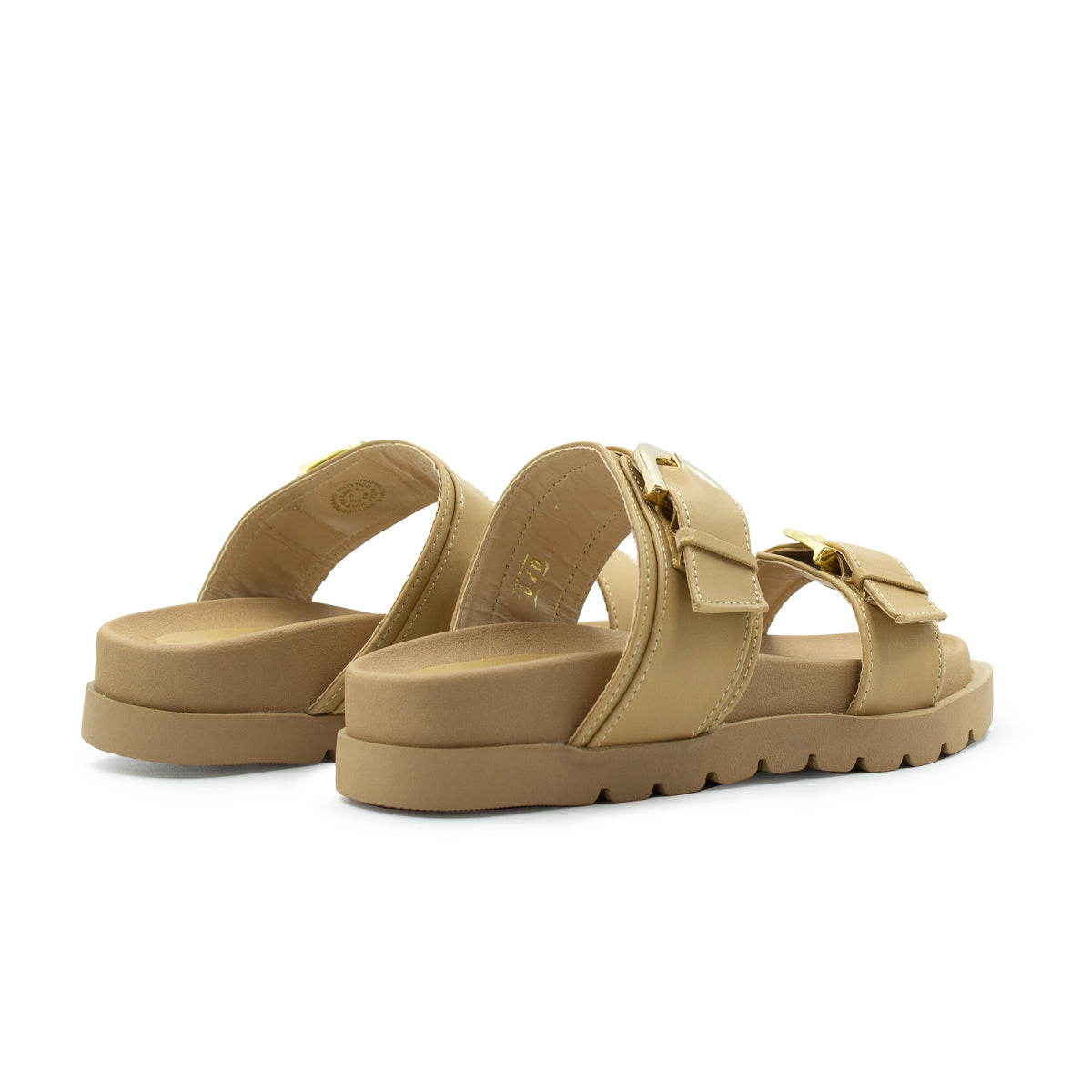 Sandalia De Plataforma Corrida Con Hebillas Ajustables cafe-20