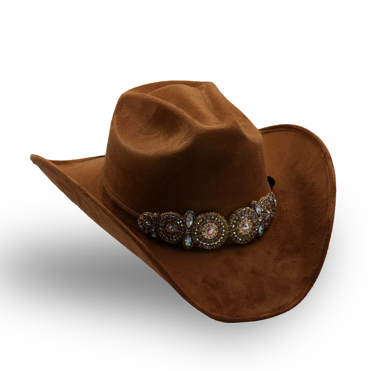 Sombrero Gamuza con Diseño Exclusivo Café- Formal -Cowboy