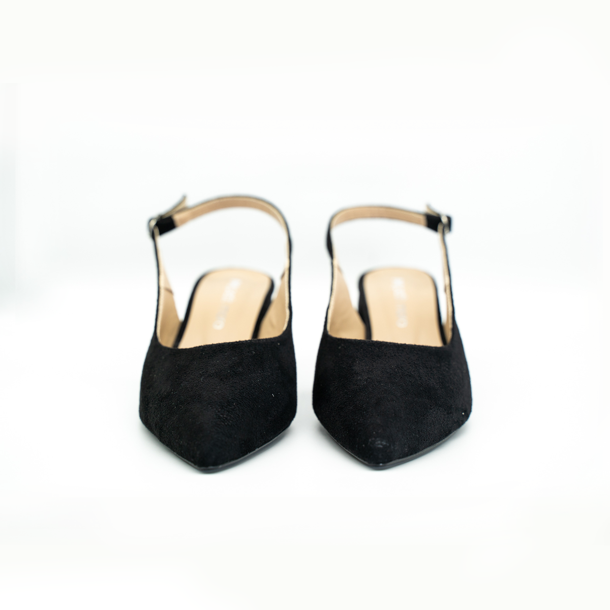 Zapatilla Slingback Buck Negro Destalonado -13