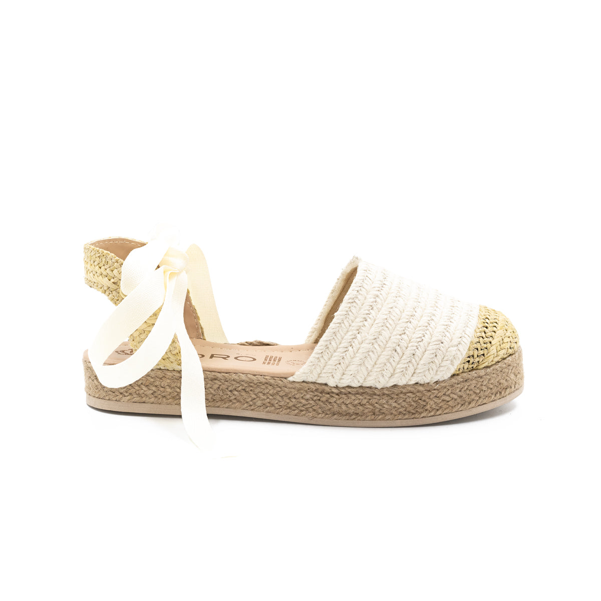 Alpargata de piso con plataforma de yute para dama - Beige-02