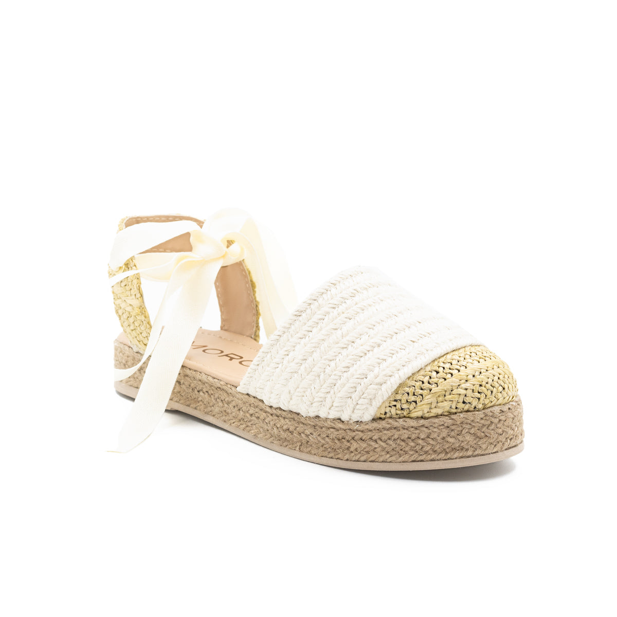 Alpargata de piso con plataforma de yute para dama - Beige-02