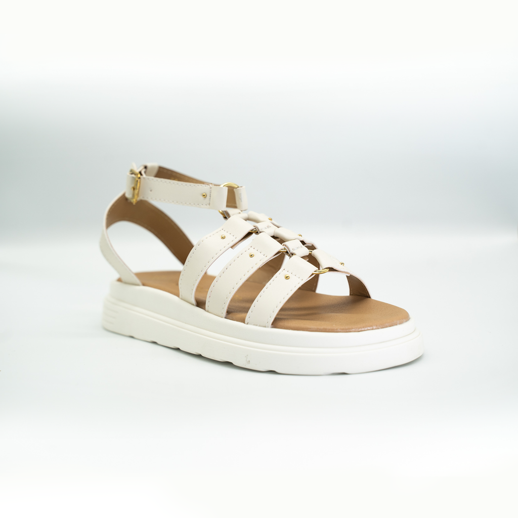 Sandalia De Estoperoles Con Plataforma- Latte -32