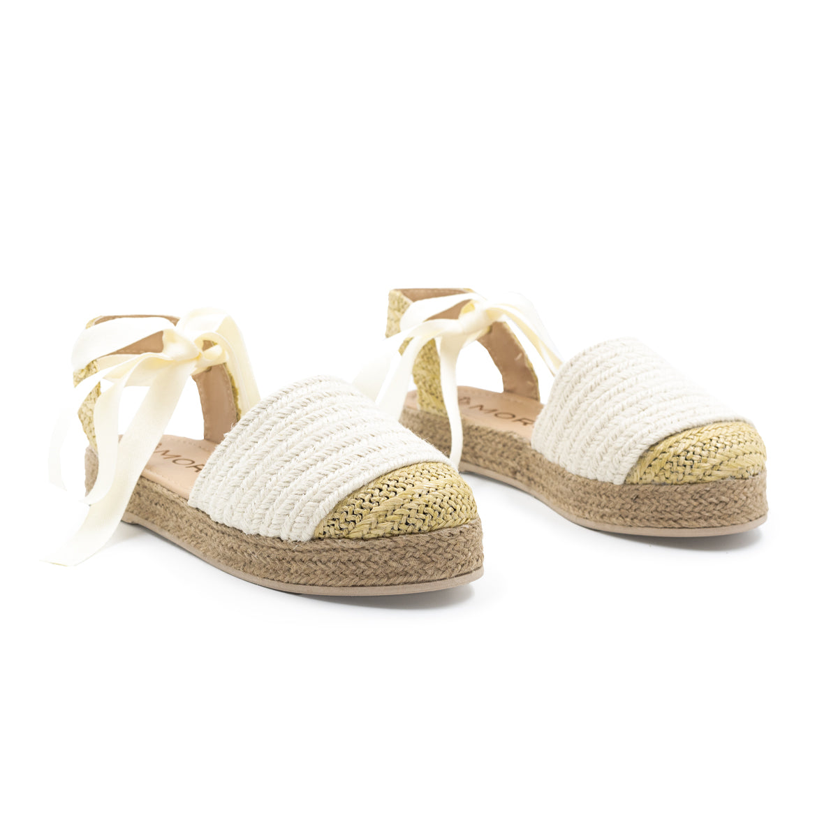 Alpargata de piso con plataforma de yute para dama - Beige-02