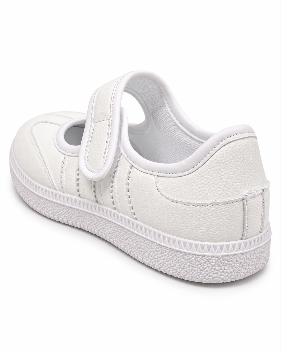 Tenis Flat Estilo Retro Deportivo con Broche 1CM para Mujer-03| Blanco