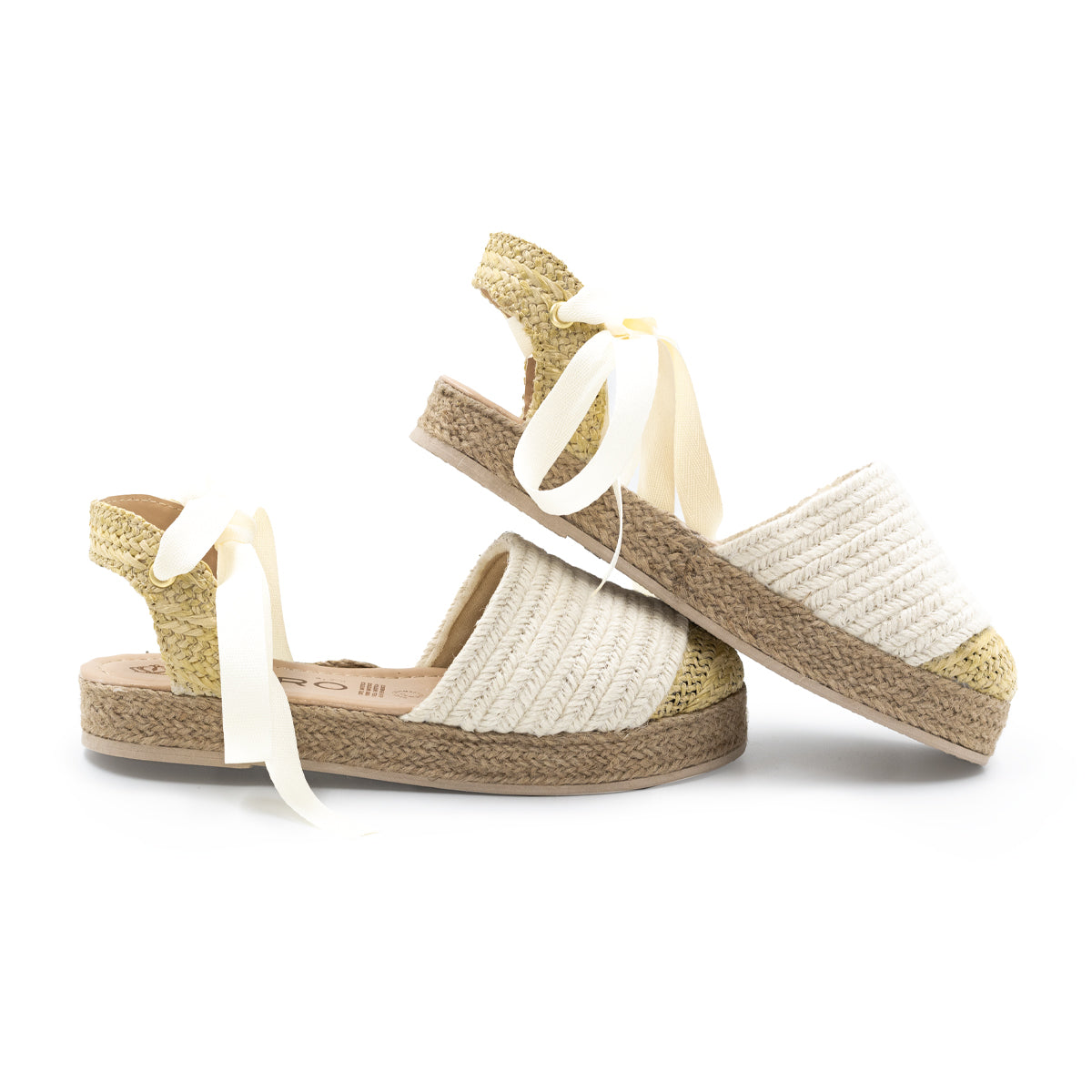 Alpargata de piso con plataforma de yute para dama - Beige-02